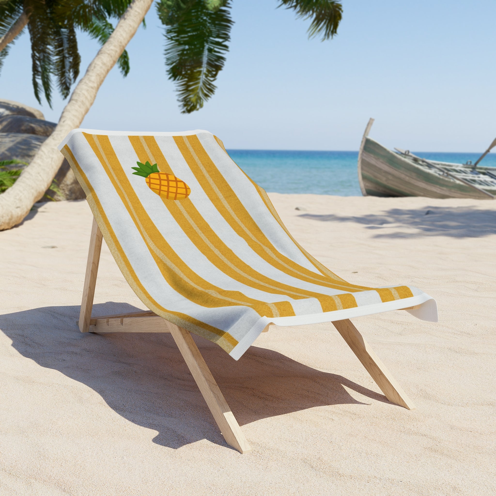 Soleil Ananas | Yellow White Striped Towel