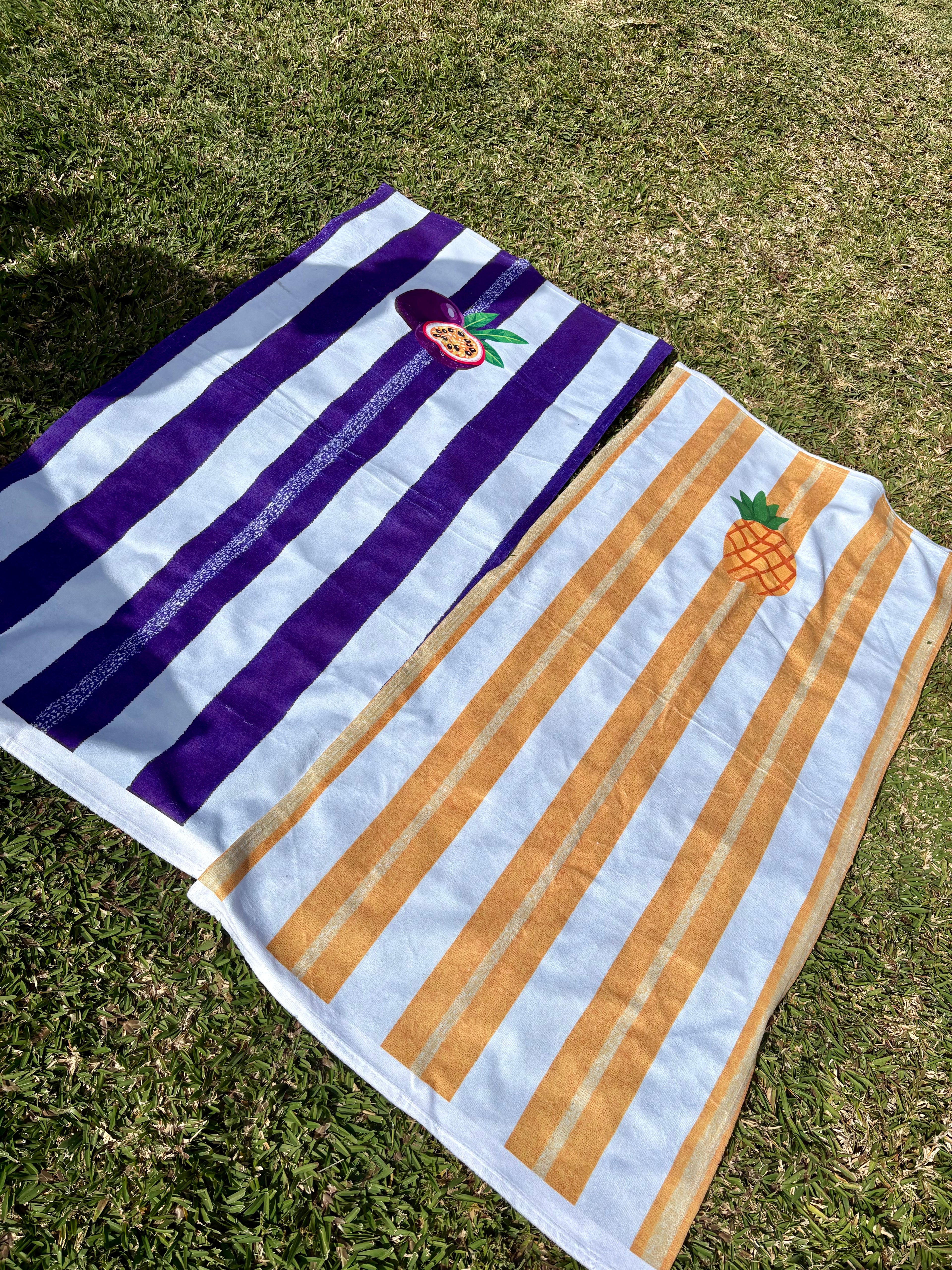 Soleil Ananas | Yellow White Striped Towel